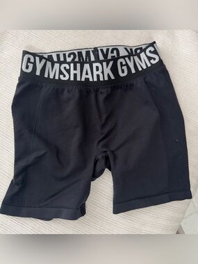 Gymshark Black Women's Bike Shorts with Logo Waistband